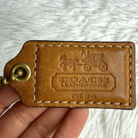 2.5" COACH Leatherware est.194 Fob Bag Charm Hang tag Hangtag - Picture 1 of 2